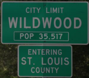Wildwood Missouri city limit sign